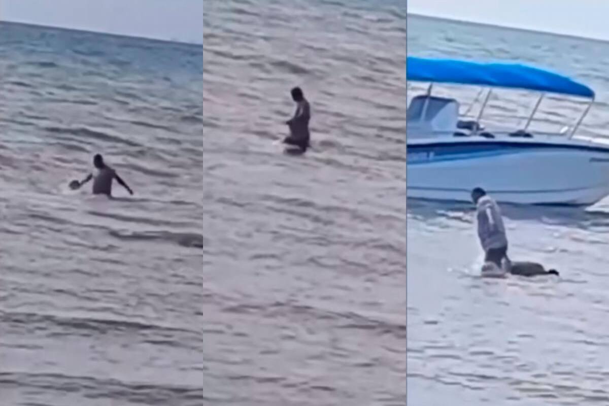 Horror: en video quedó homicidio de adulto mayor que ahogaron en el mar