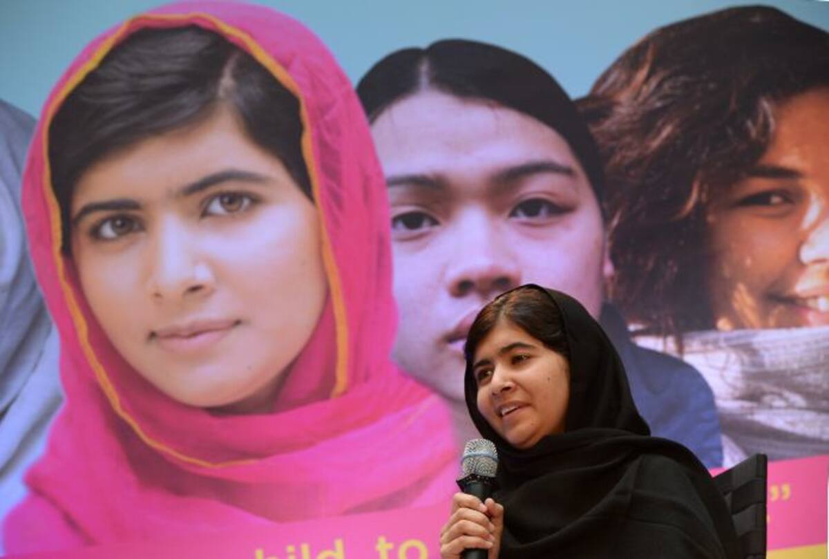 Malala Yousafzai habla en el Día Internacional de la Niña. Evento en la sede del Banco Mundial. AFP