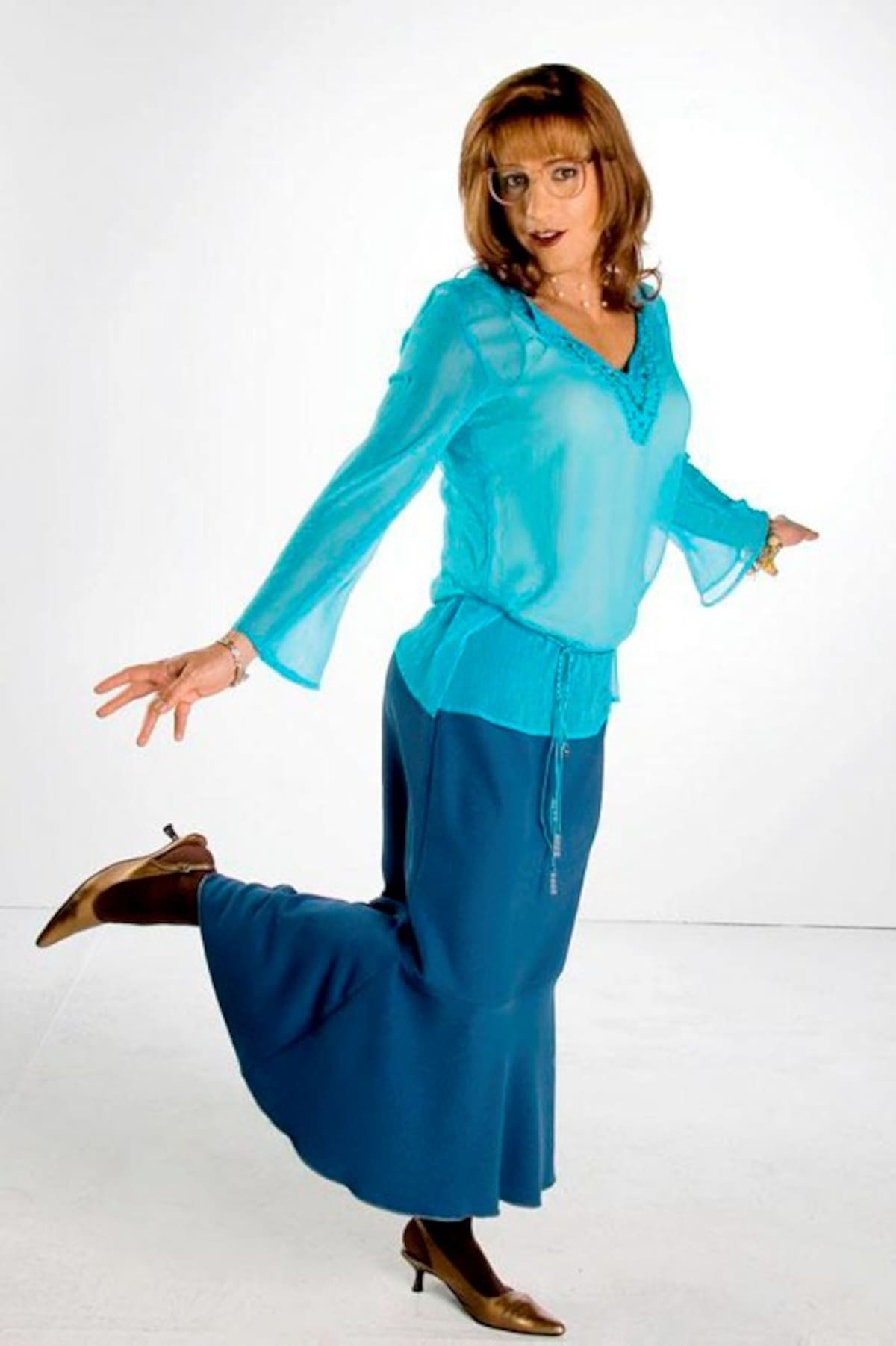 Abello interpretando a Eva María León Jaramillo, de En Los Tacones de Eva.