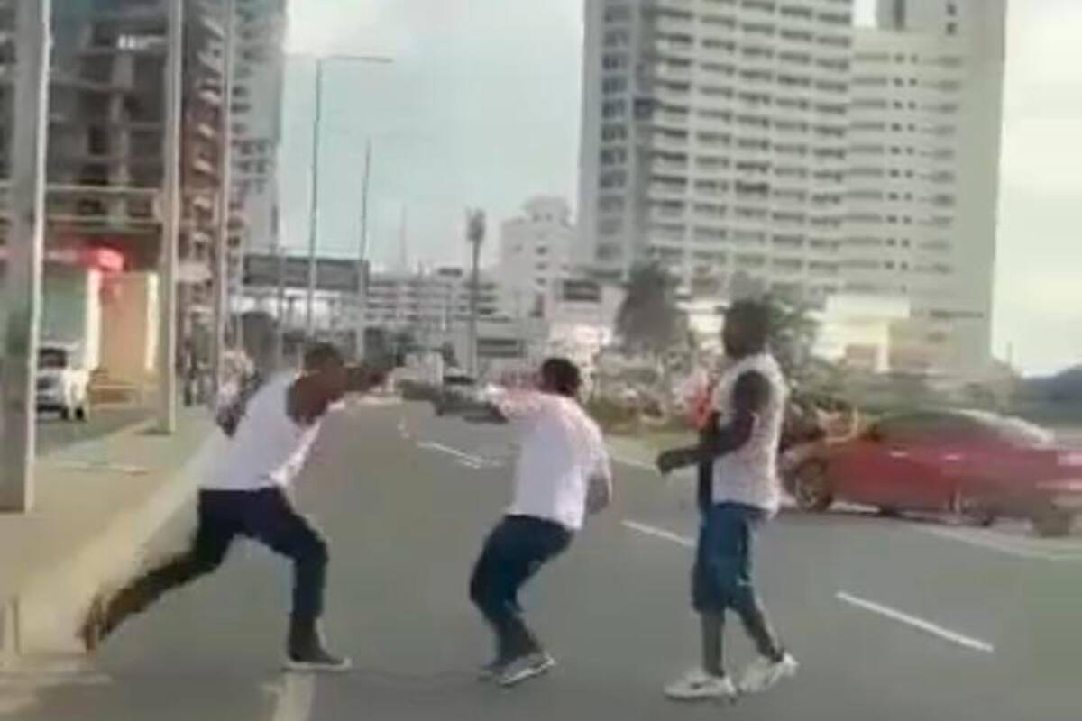 Video: Hombres pelean en plena avenida Santander