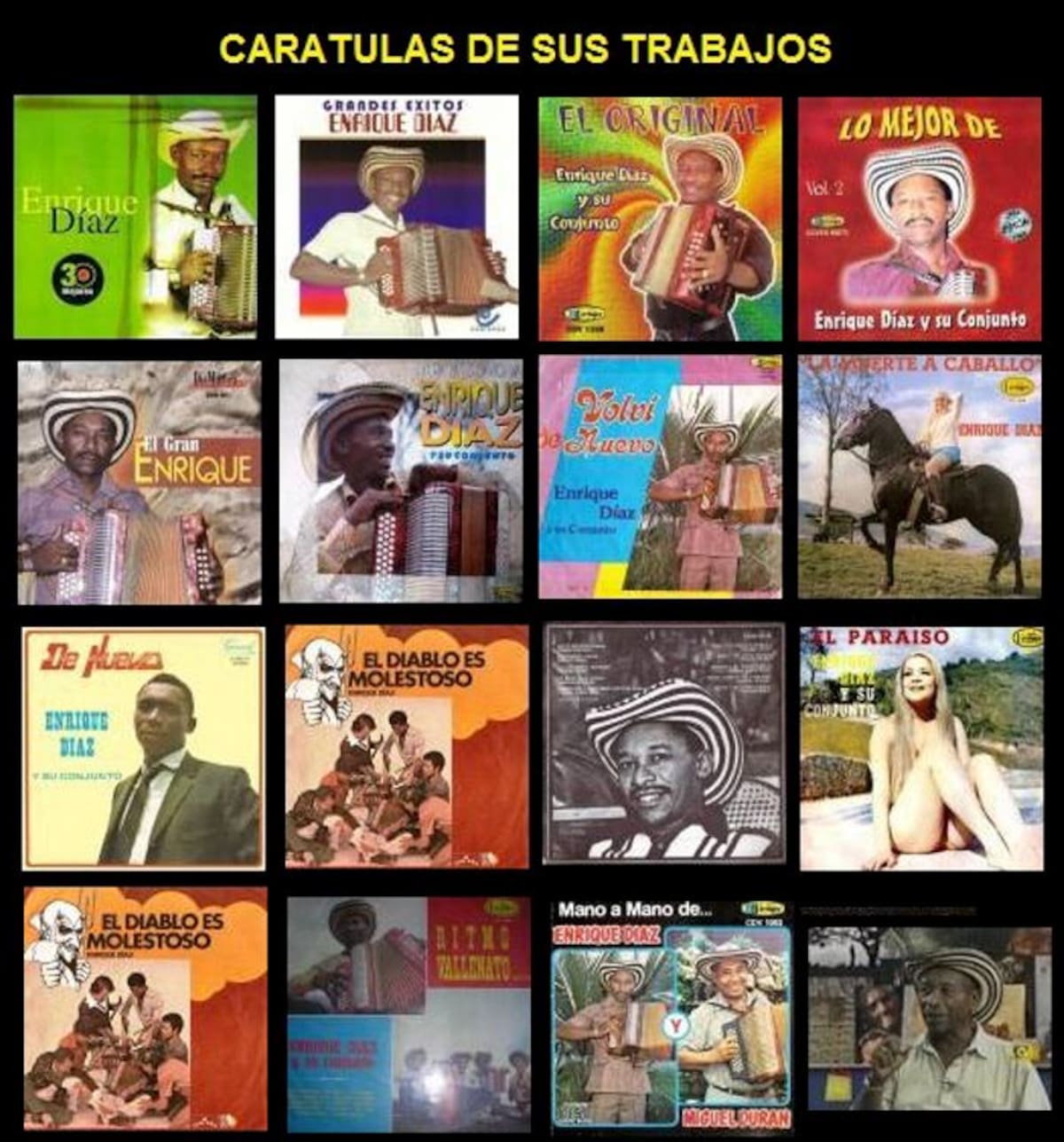 Algunos de los álbumes de Enrique Díaz. Legó medio centenar. cortesía