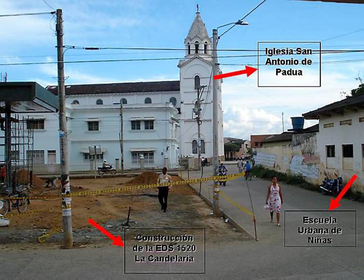 Sitio donde se construye una estación de gasolina en Cereté.