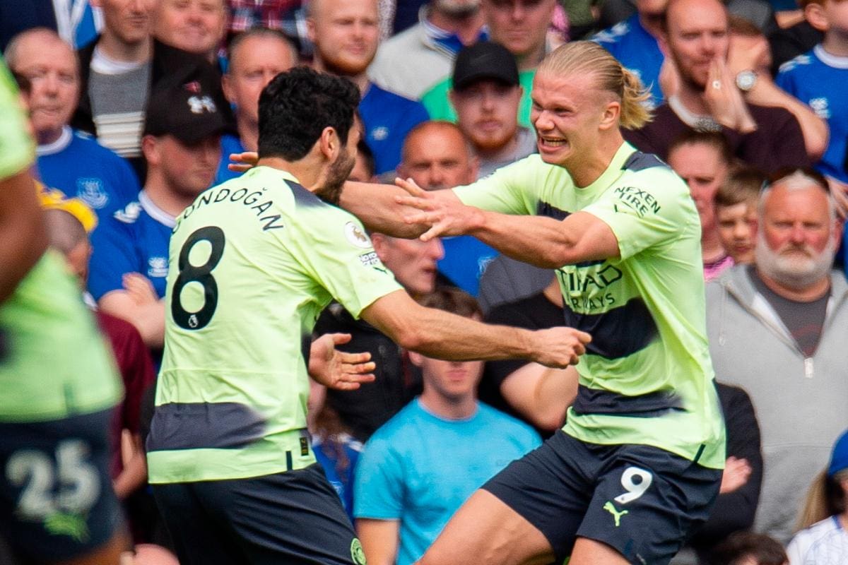 ¡Huele a campeón! Haaland marcó gol y el City le gana al Everton de Mina
