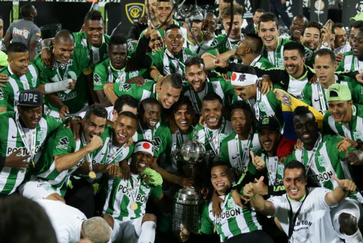 Atlético Nacional en la celebración de la Copa Libertadores. COLPRENSA