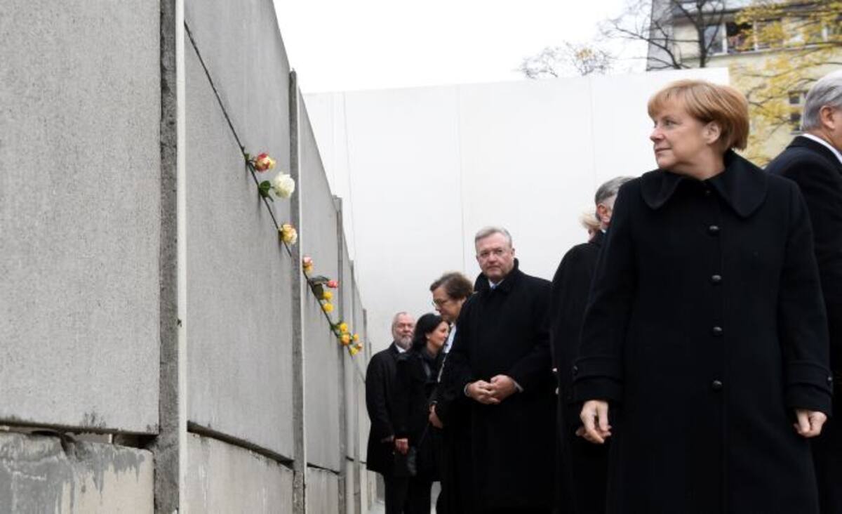 La canciller alemana, Angela Merkel, encabezó este domingo las celebraciones. AFP