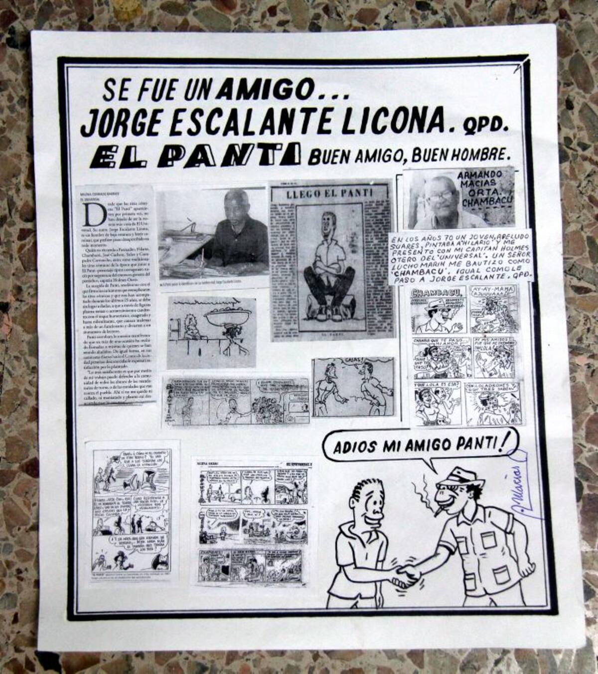 Armando Macías Orta recuerda al Panti. KAILLINE GIRALDO - EL UNIVERSAL