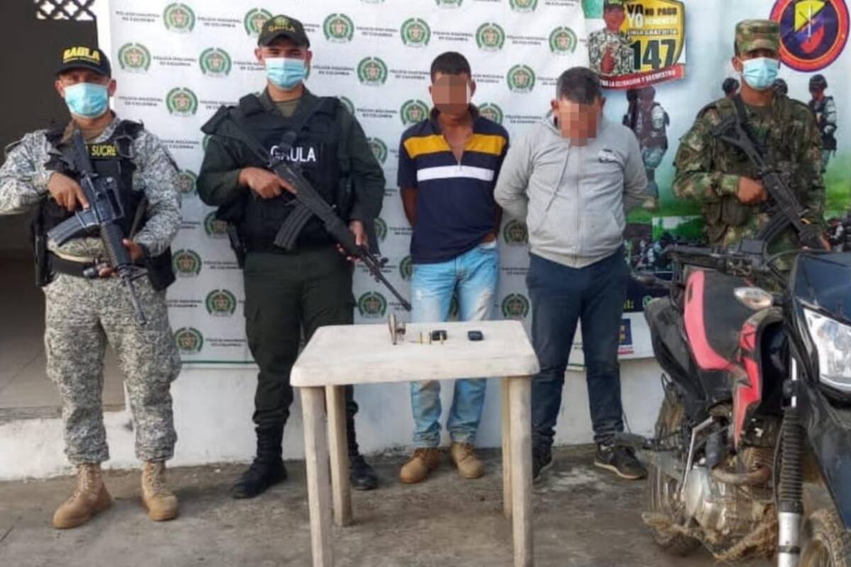 En La Mojana, caen dos presuntos miembros del clan del golfo