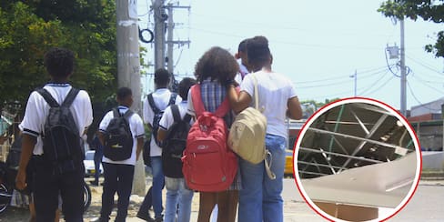 Video: pánico por caída de techo en colegio de Cartagena
