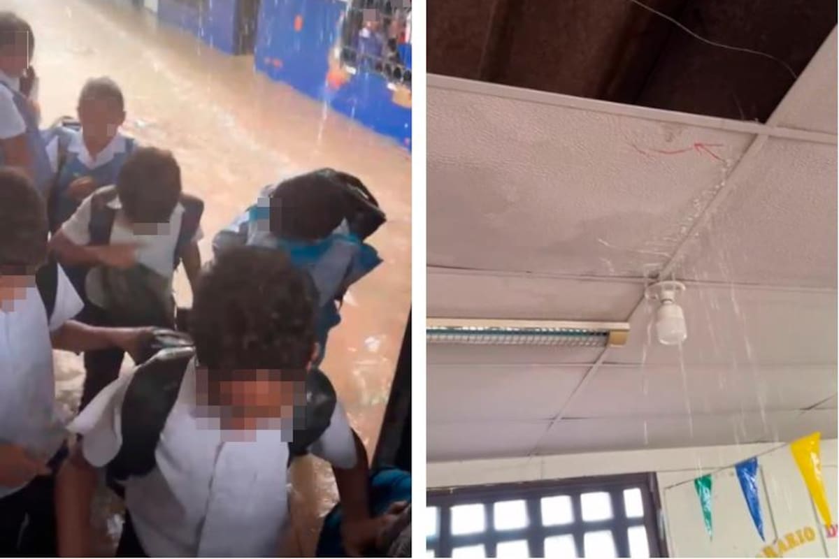 Niños del colegio Emiliano Alcalá están en riesgo ante las lluvias