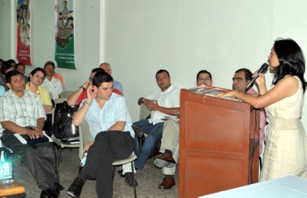 La directora nacional de Regalías, Amparo García, ayer en Montería.