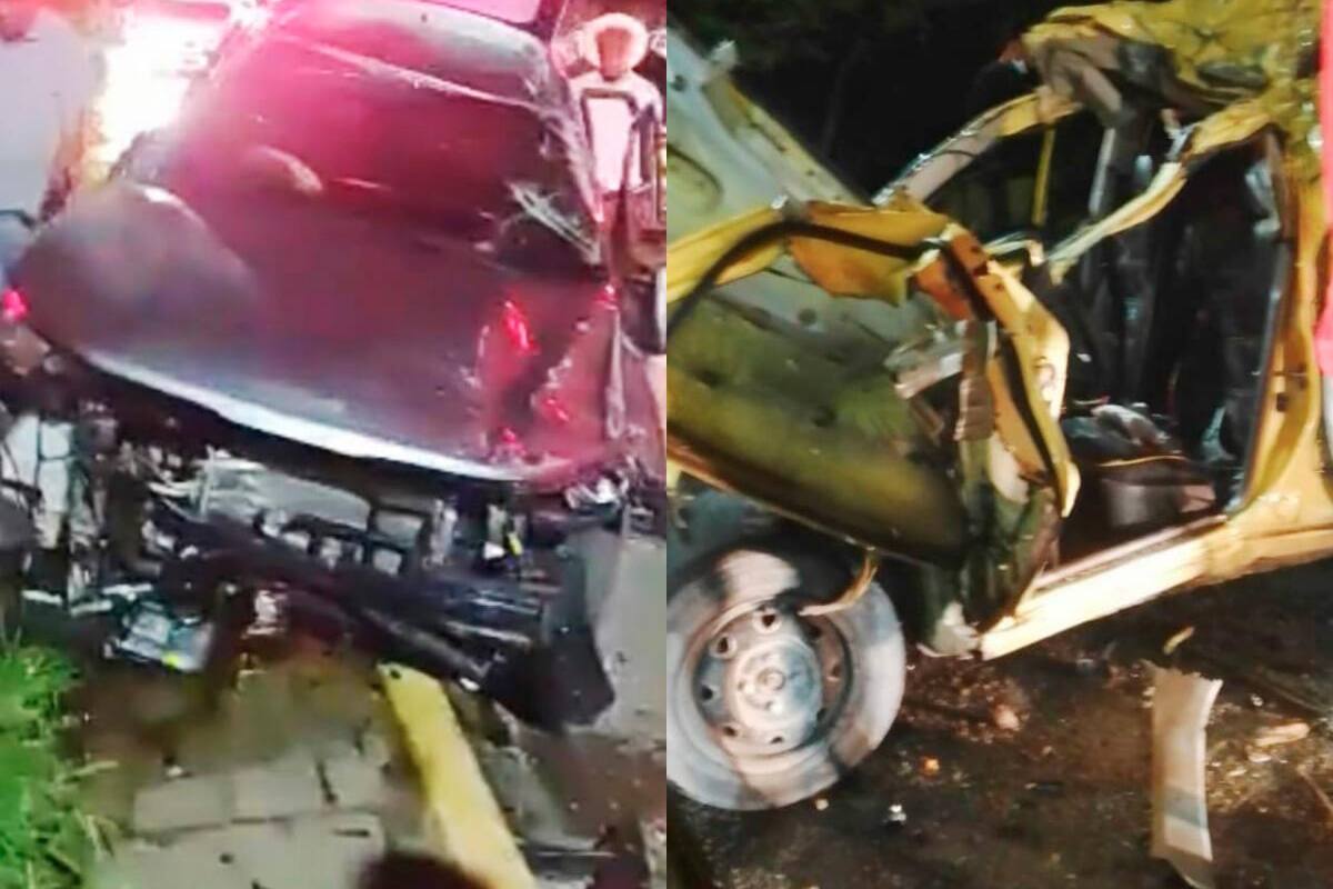 Violento accidente en Y de Olaya Herrera: carro “voló” y cayó sobre taxi