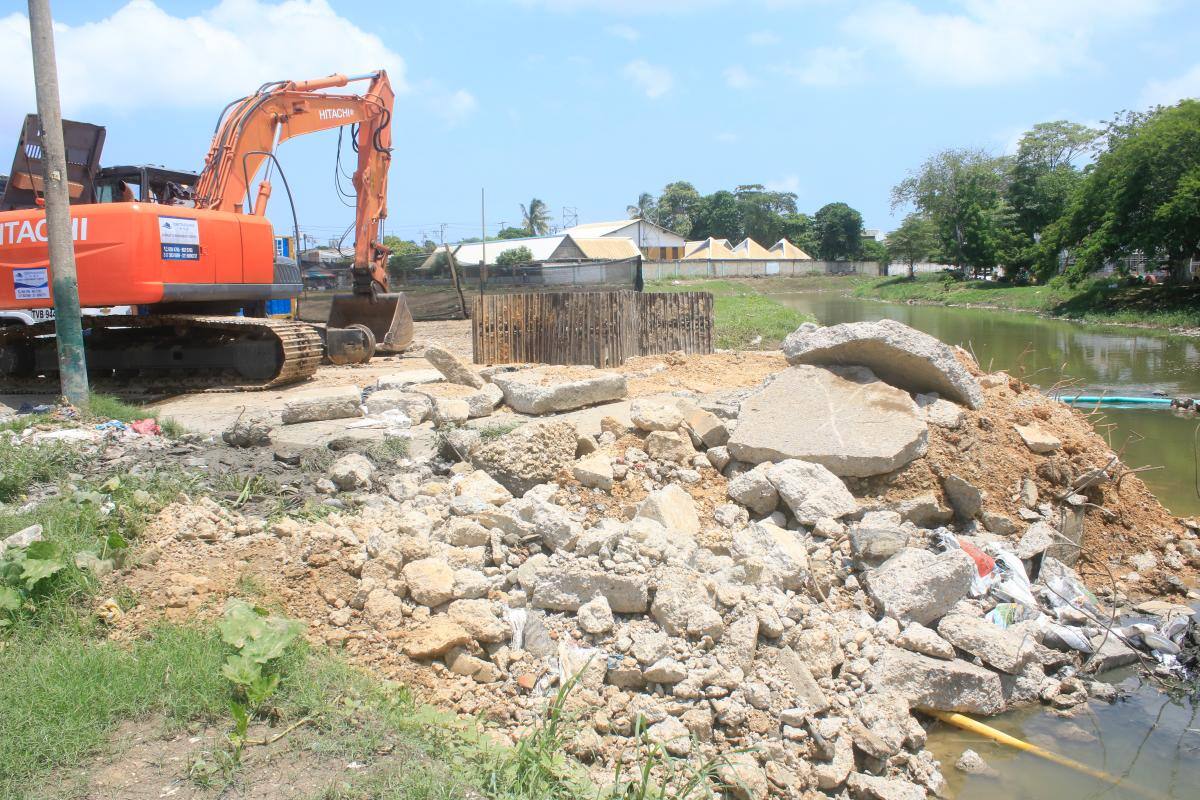 Trabajos a buen ritmo: ya demolieron el puente vehicular de Las Palmeras
