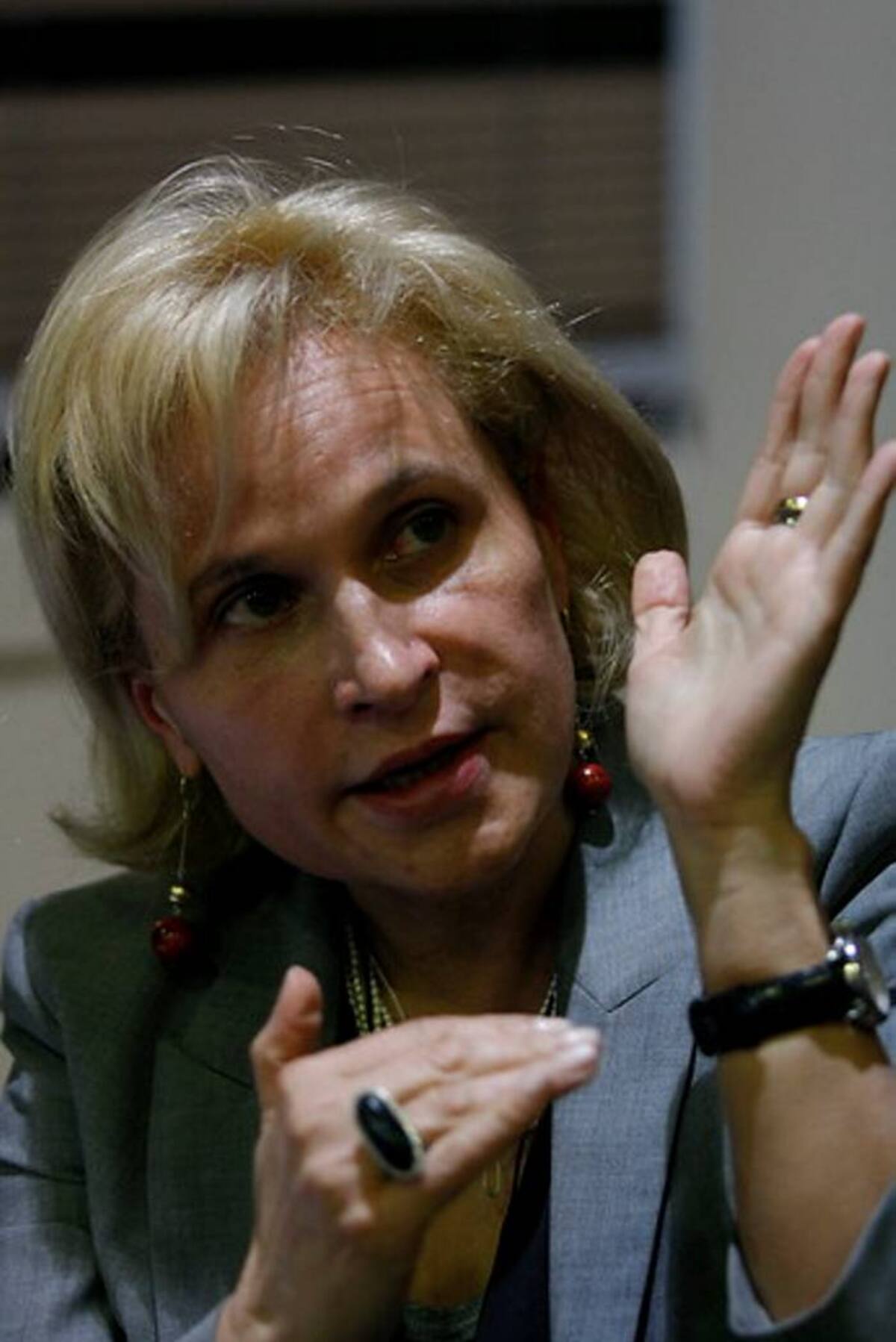 La contralora general de la republica, Sandra Morelli, durante la rueda de prensa citada por la entidad. COLPRENSA