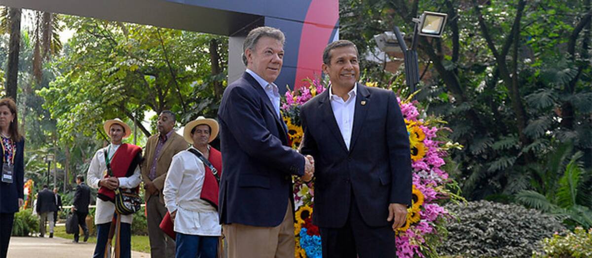 Los presidentes Juan Manuel Santos y Ollanta Humala, mencionaron que se ha cumplido un 90% de los compromisos entre ambos gobiernos. COLPRENSA