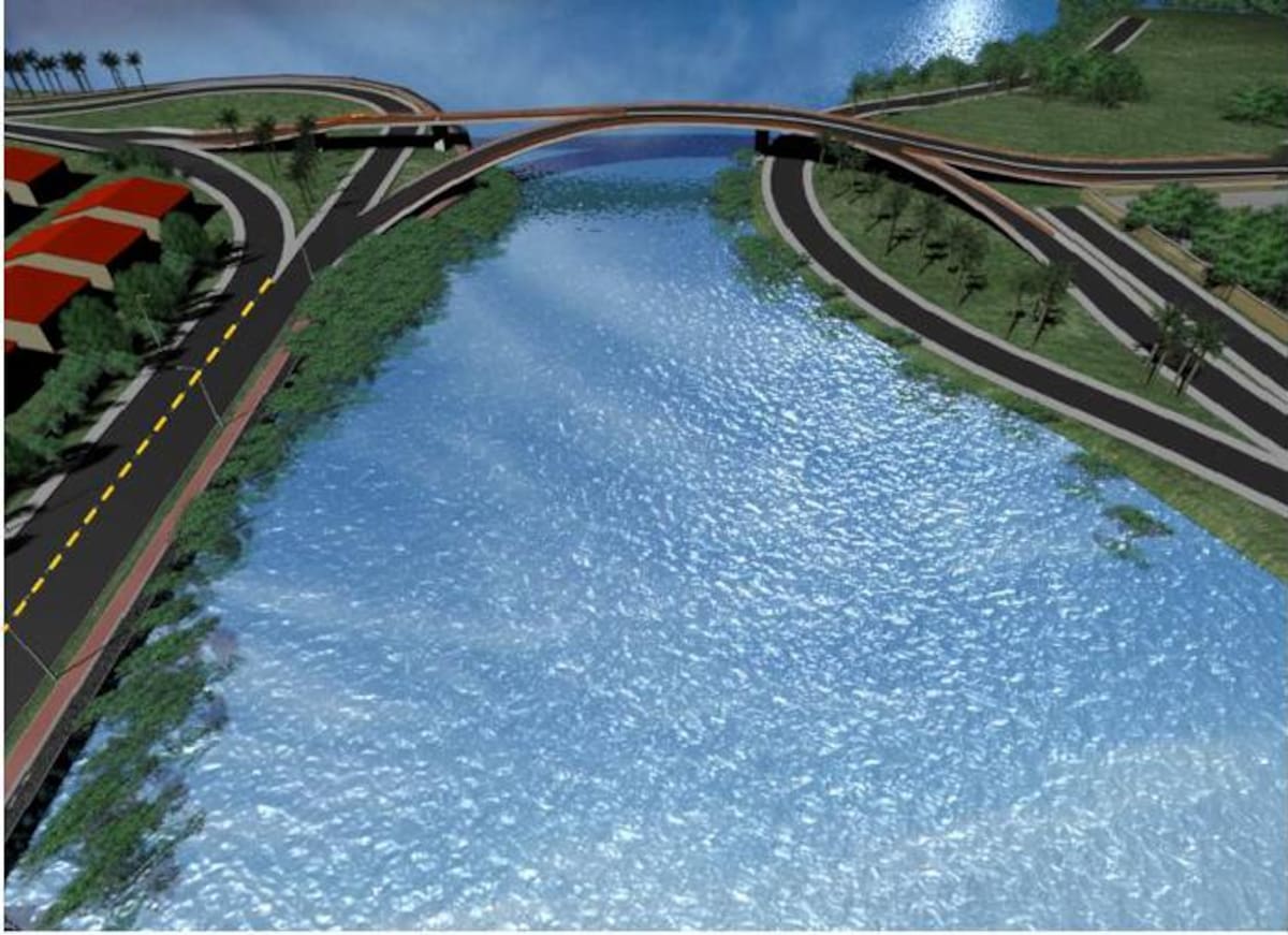 Versión planográfica del Puente Vehicular Las Palmas.