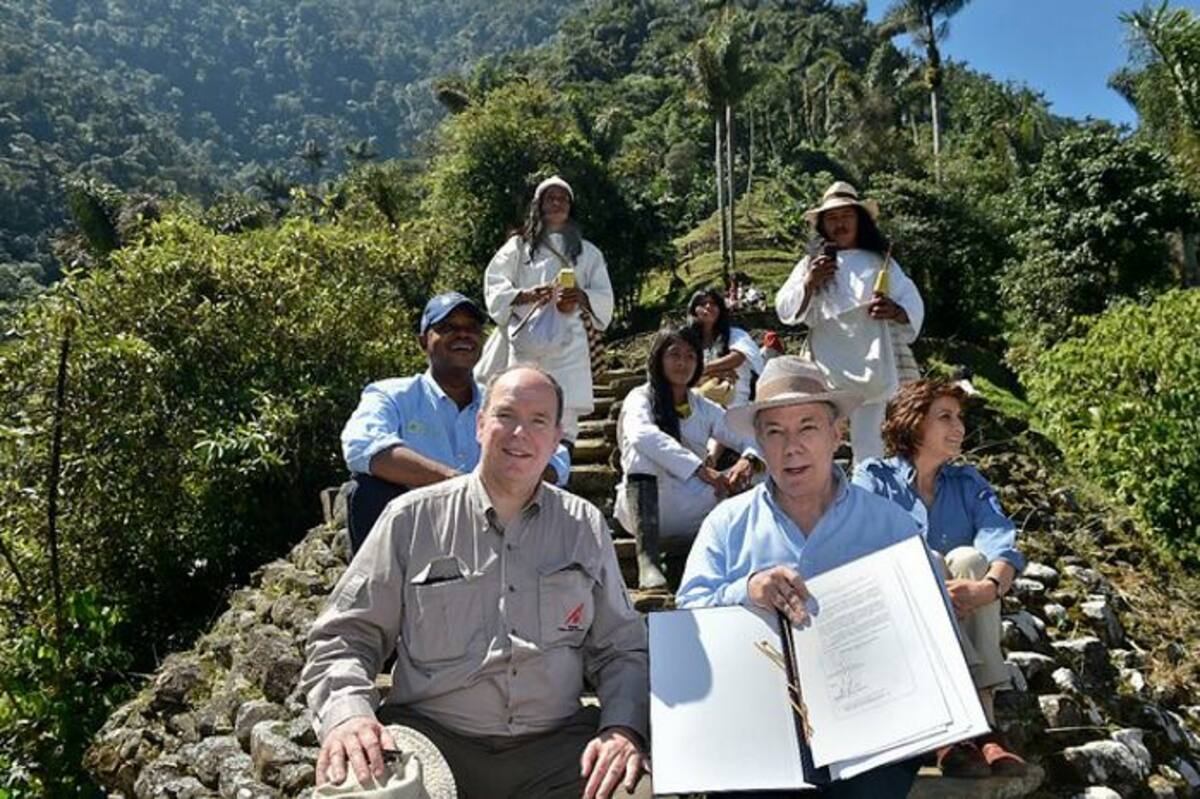 Visita a Ciudad Perdida del príncipe Alberto Segundo de Mónaco y el presidente de la República, Juan Manuel Santos. Colprensa