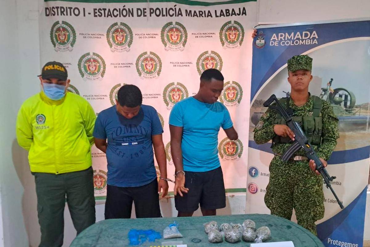 Capturan a 2 hombres en Marialabaja por tener más de 460 dosis de droga