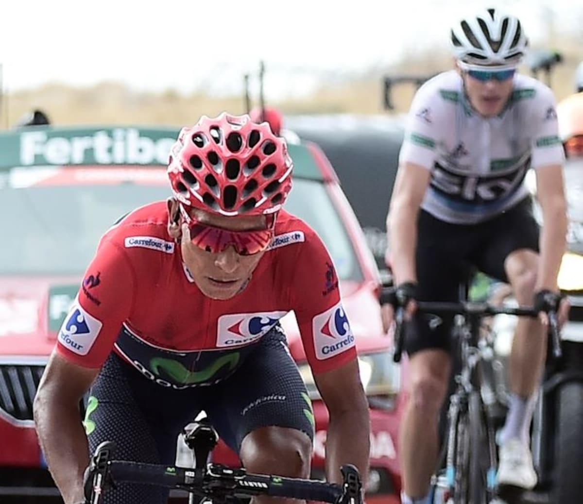 Nairo Quintana y Christopher Froome. AFP JOSE JORDAN