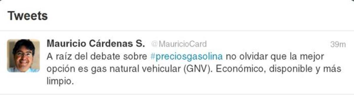 Twitter de Maricio Cárdenas