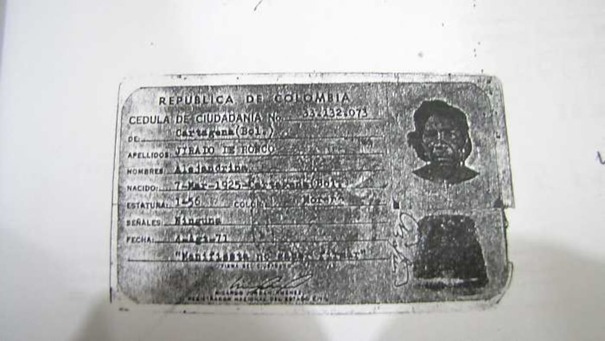 Copia de la cédula de Alejandrina Girado de Ronco, quien murió en 1995. ANIBAL THERAN TOM-EL UNIVERSAL