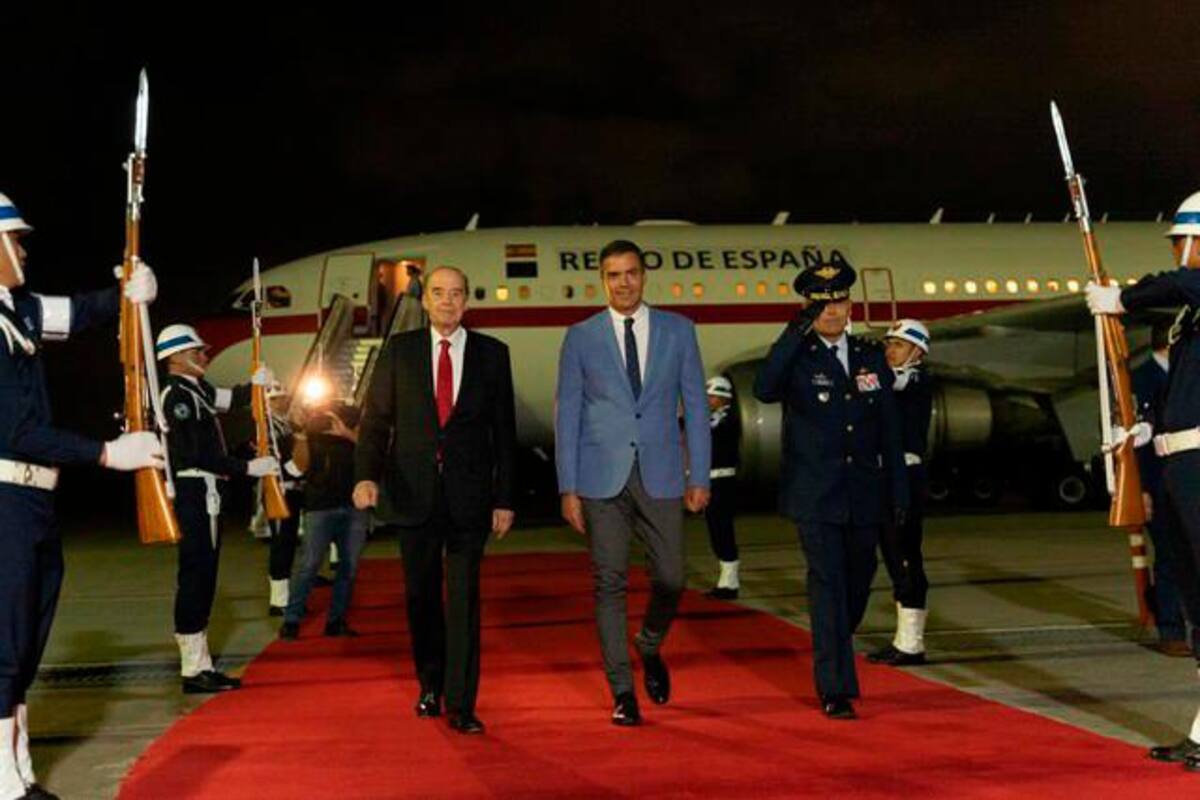 Pedro Sánchez llegó a Colombia para su visita oficial