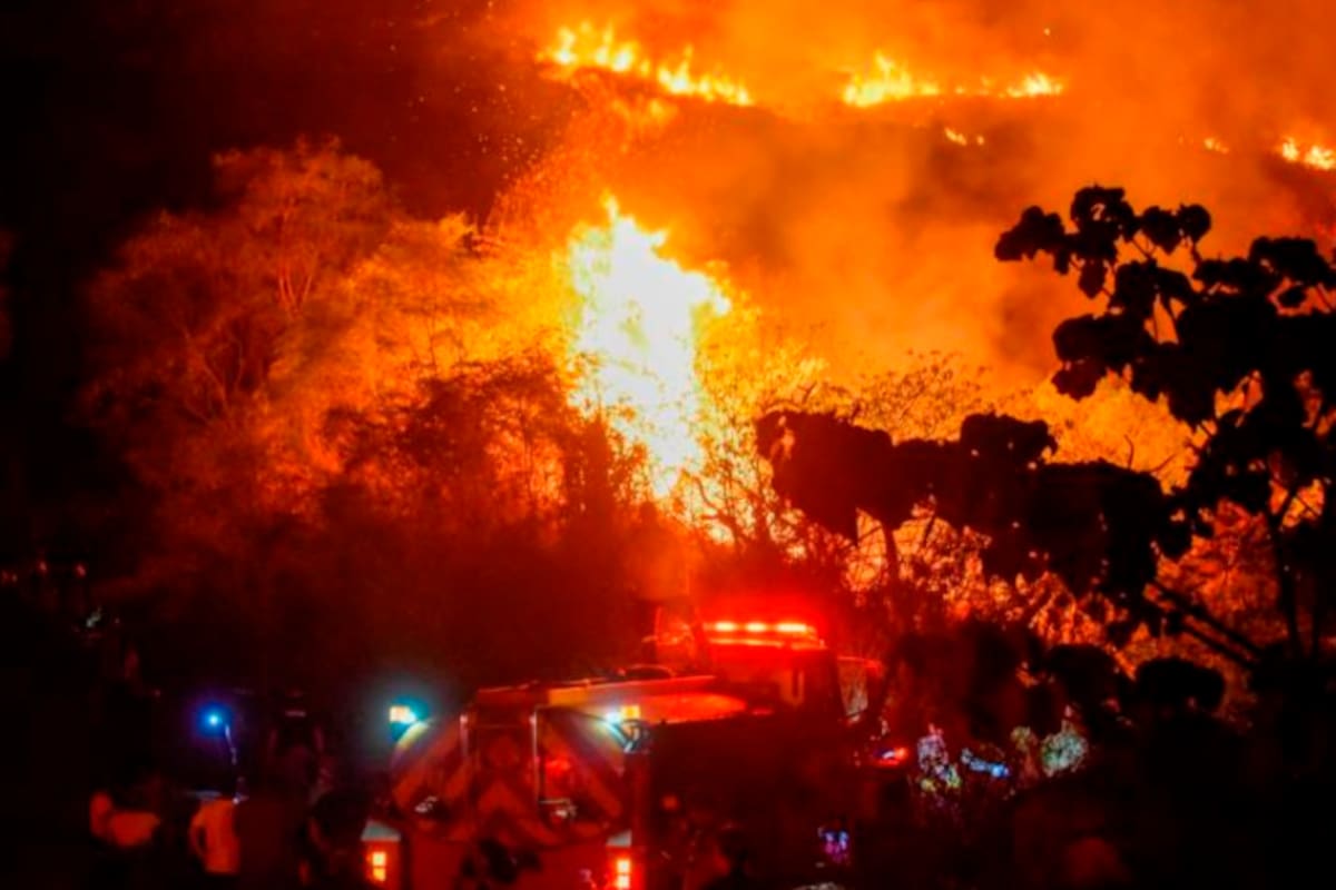 Siguen intentando apagar tres grandes incendios en Huila, Cali y Santander