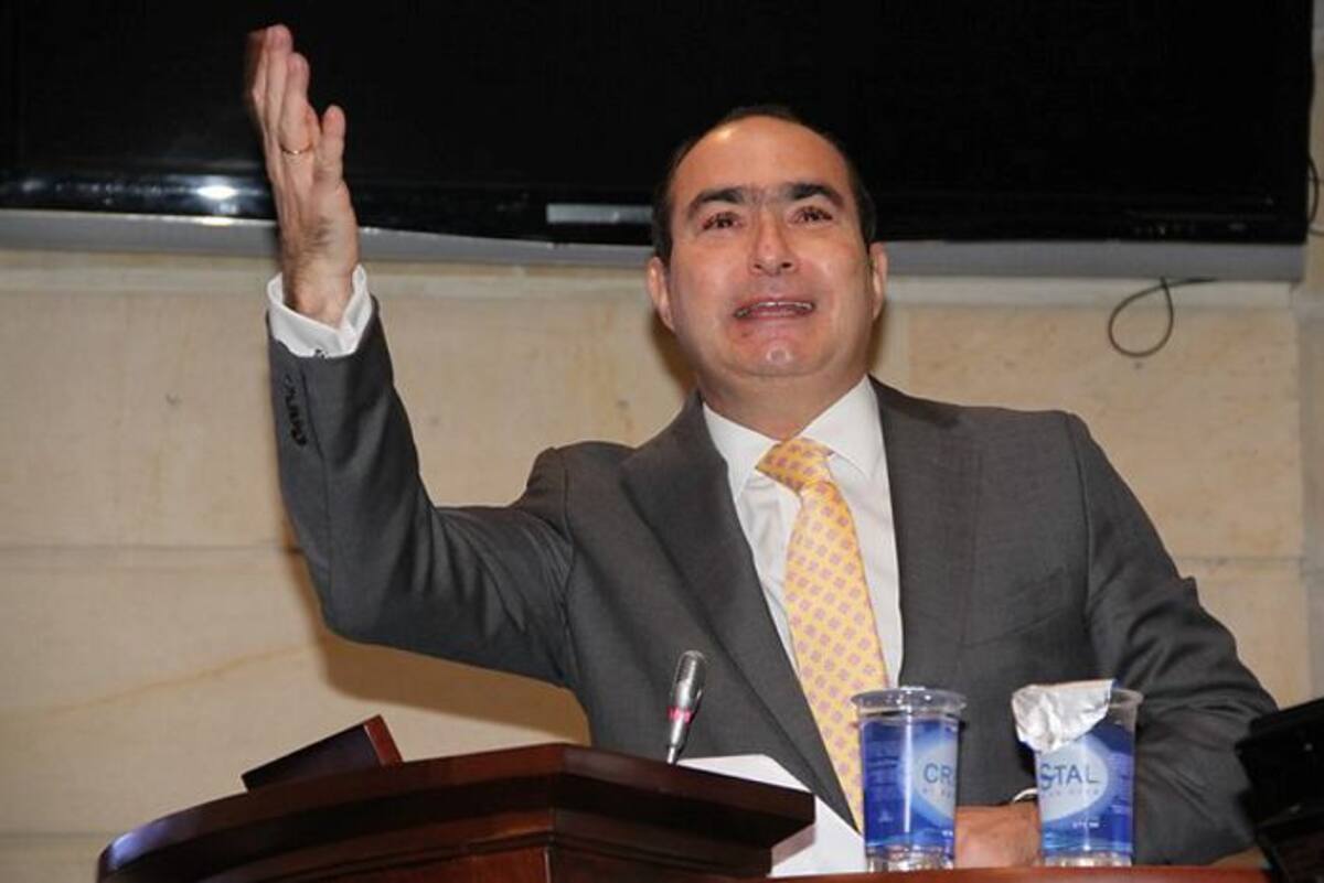 Intervención del magistrado Jorge Pretelt, ante la plenaria del Senado. Archivo- Colprensa