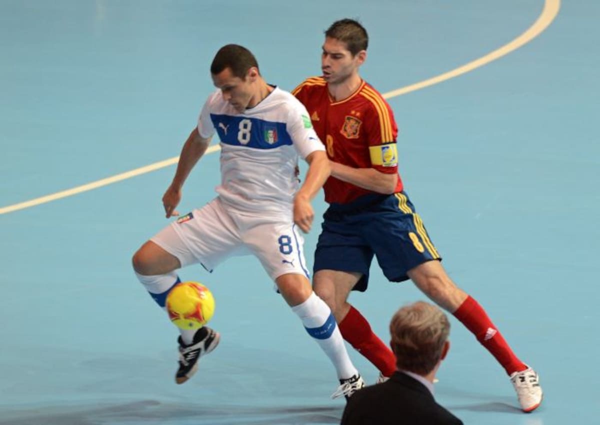 Durante el partido España- Italia de futsal. AFP PORNCHAI KITTIWONGSAKUL