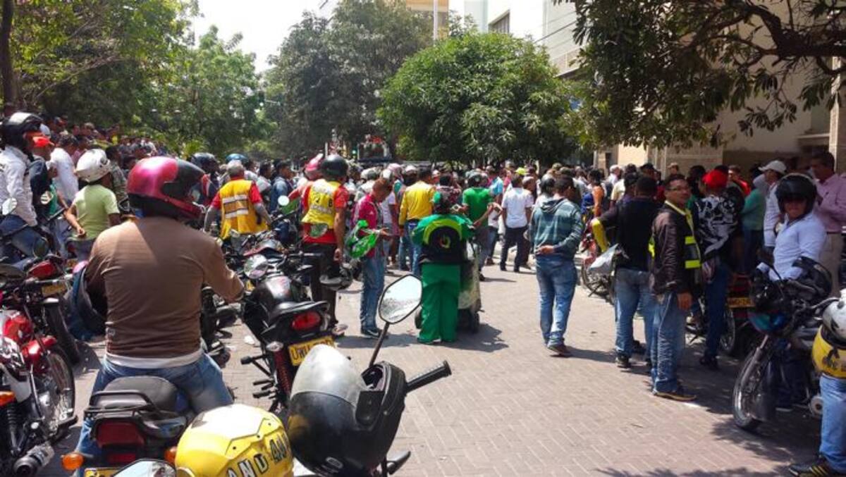 Protestas de mototaxistas en Barranquilla.
