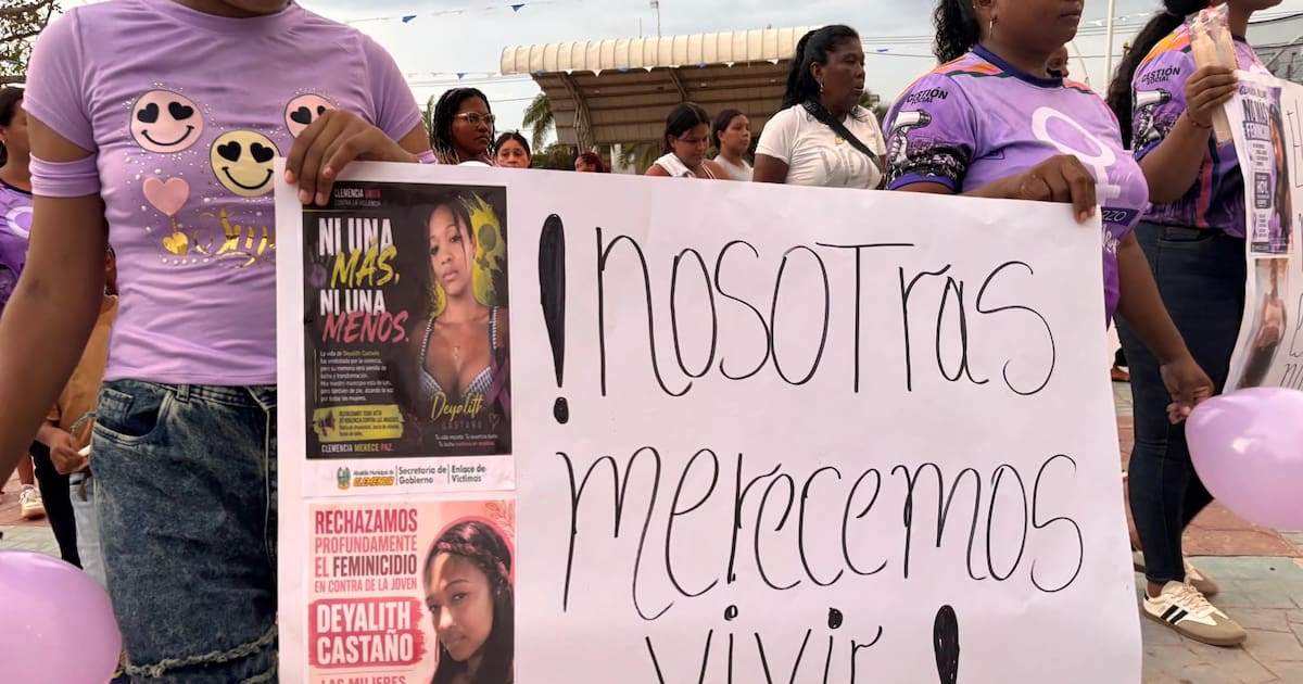 Clemencia marchó por el feminicidio de Deyalith Castaño: buscan al hombre que le quitó la vida
