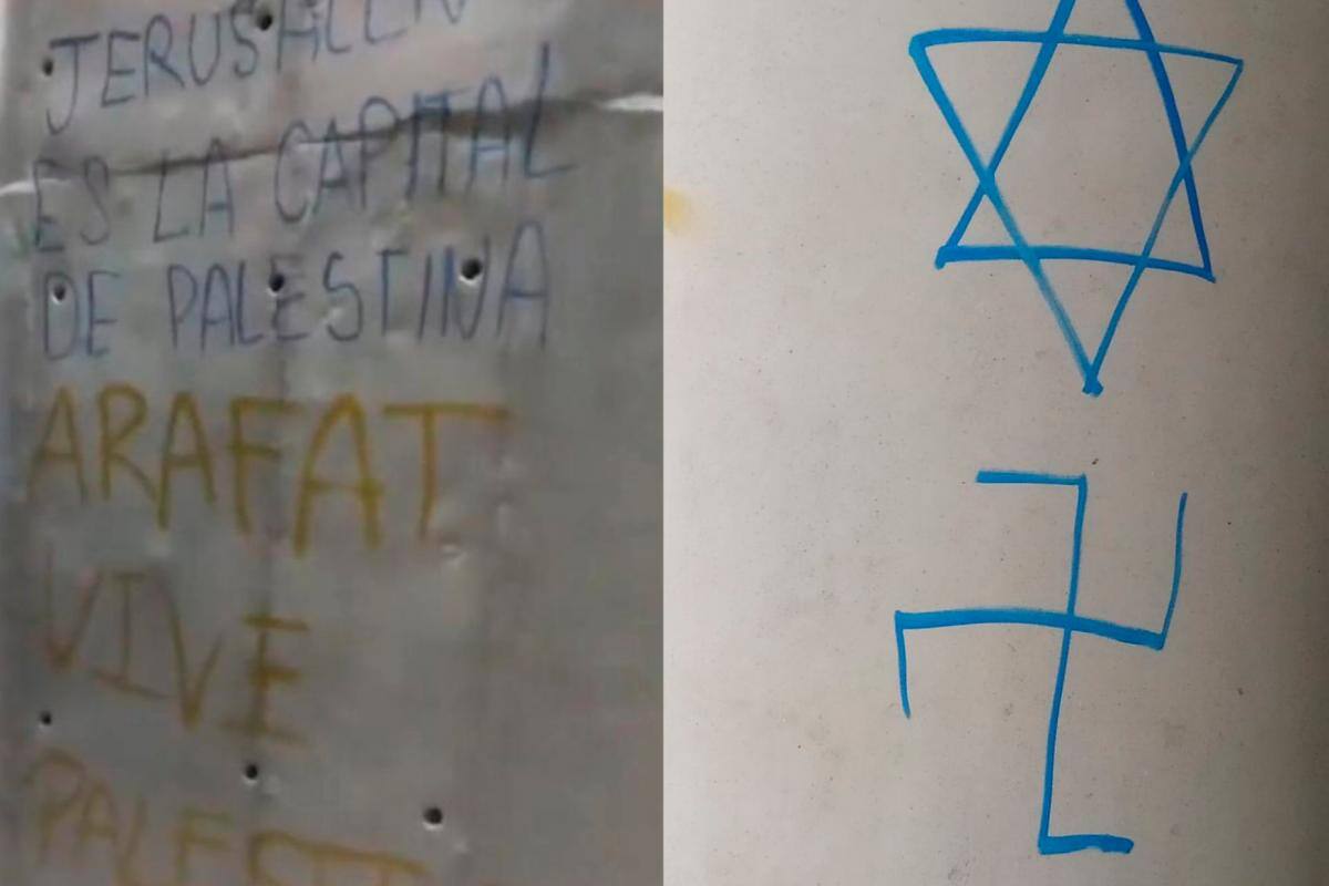 ¡Increíble! Encapuchados vandalizaron sede de embajada de Israel en Bogotá
