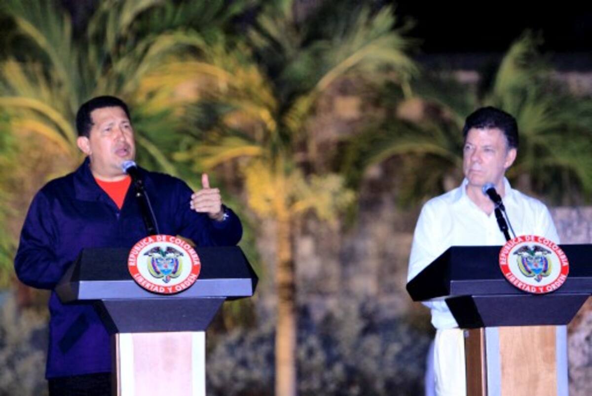 Santos y Chávez acuerdan pisar acelerador para comercio bilateral. ARCHIIVO