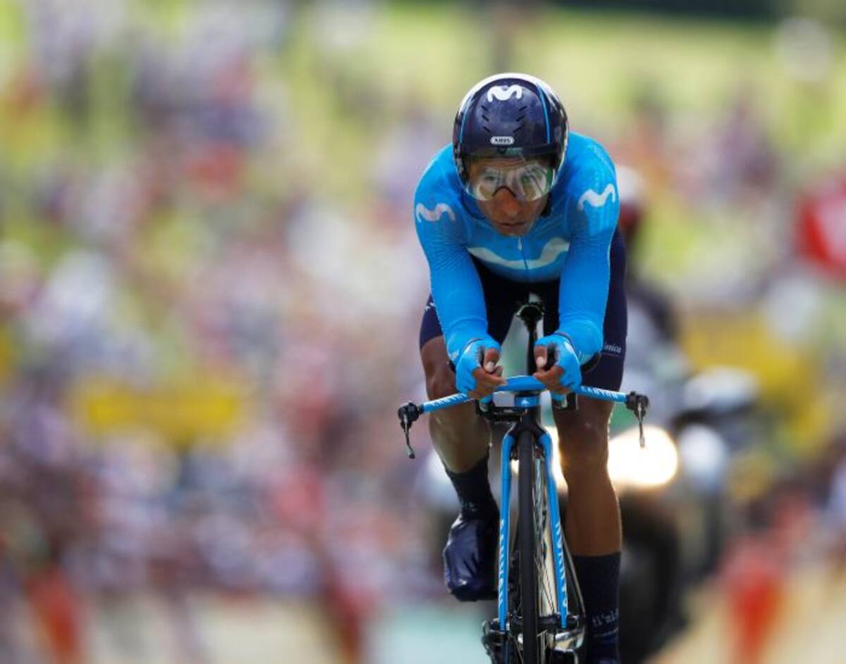 Nairo Quintana en la contrarreloj individual. EFE KIM LUDBROOK