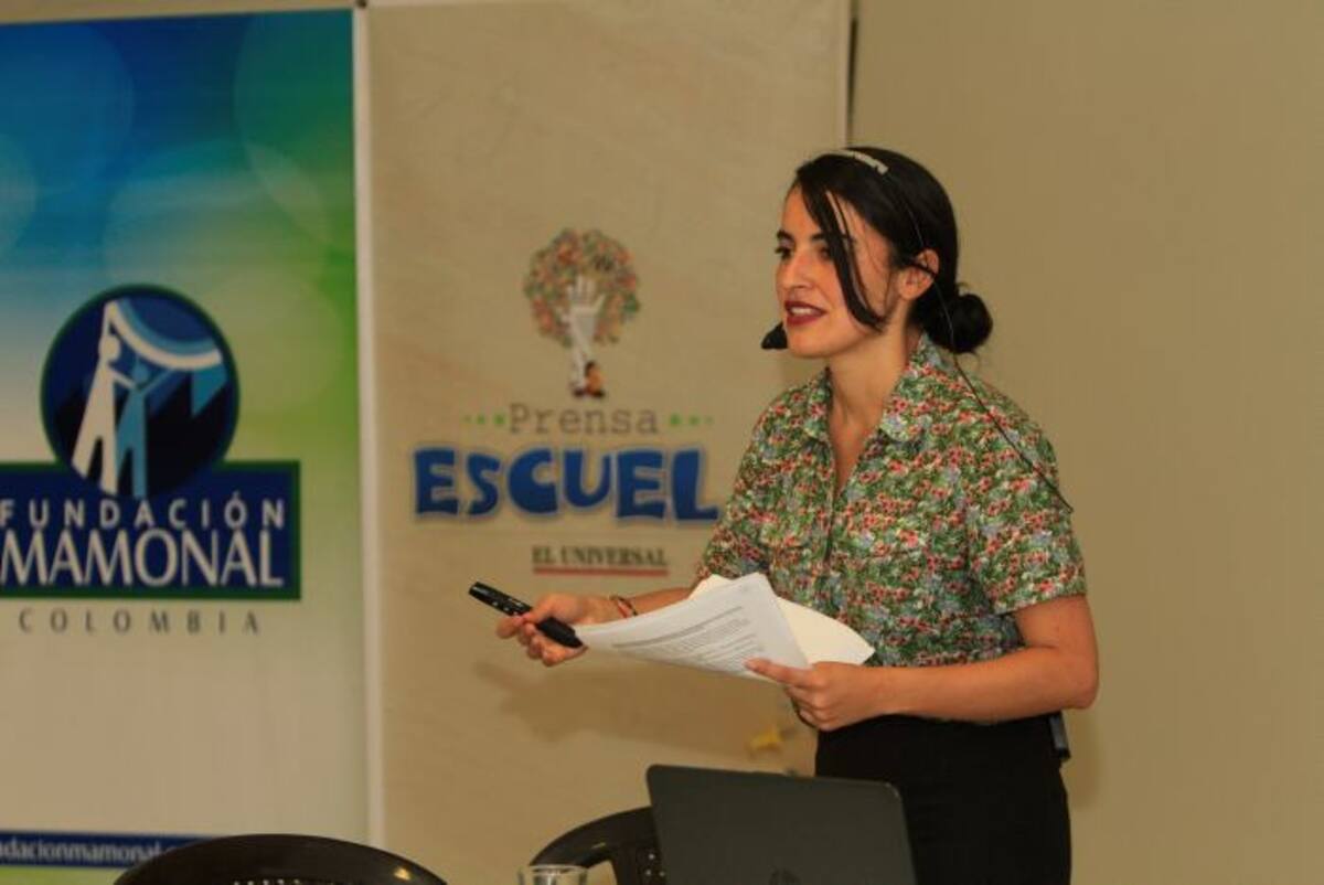 Carolina Gutiérrez Torres durante el Primer Encuentro de Periodistas por el Cambio Climático, en el auditorio de El Universal, en el Pie del Cerro. JULIO CASTAÑO
