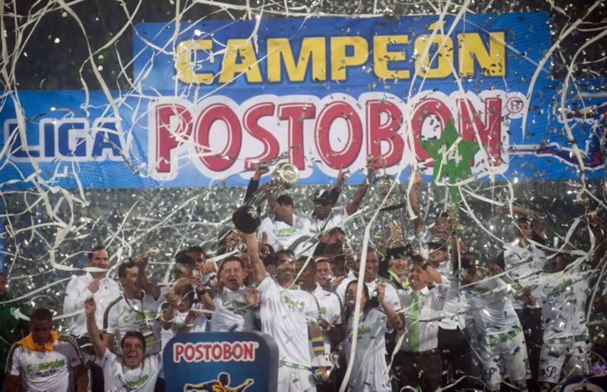 Jugadores de Nacional celebran el título. AFP RAUL ARBOLEDA