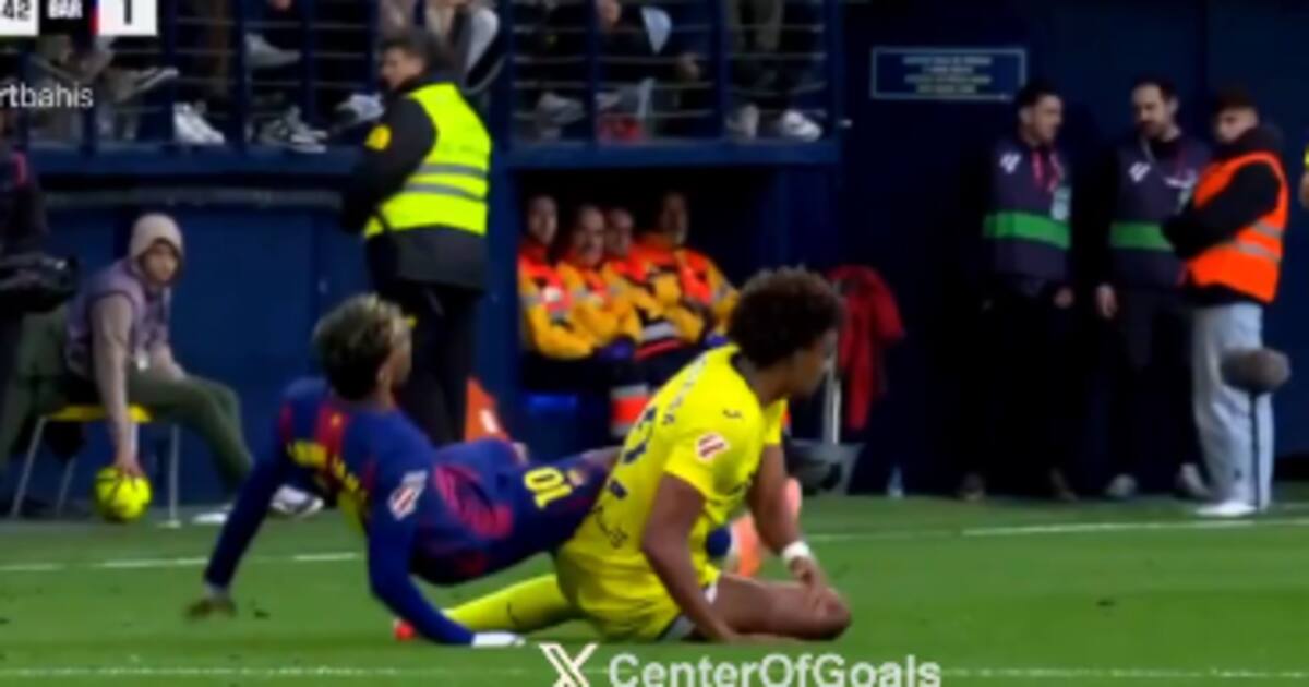 Video: la tremenda entrada a Lamine Yamal que casi lo lesiona