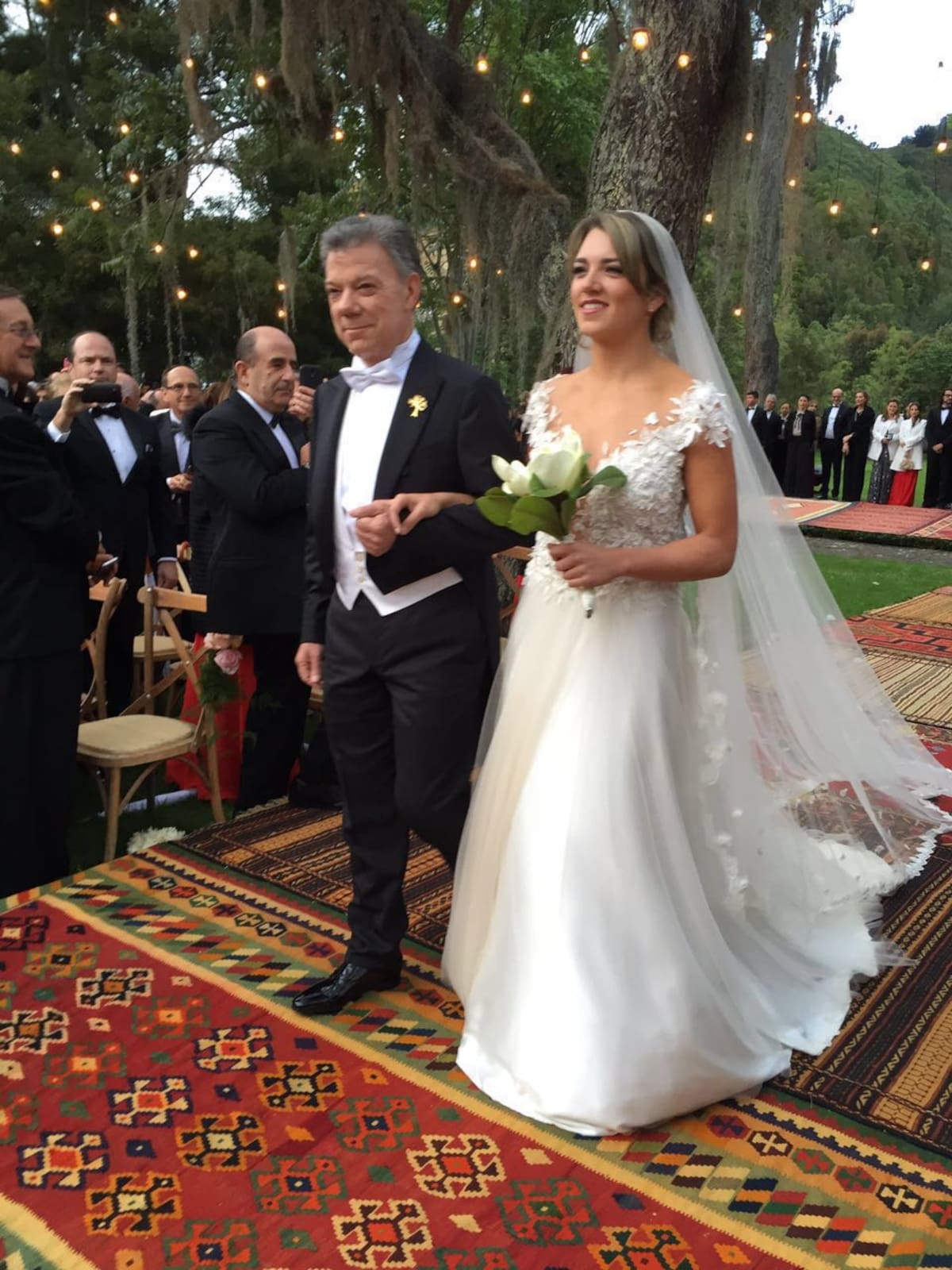 María Antonia Santos y su papá, el presidente Juan Manuel Santos.