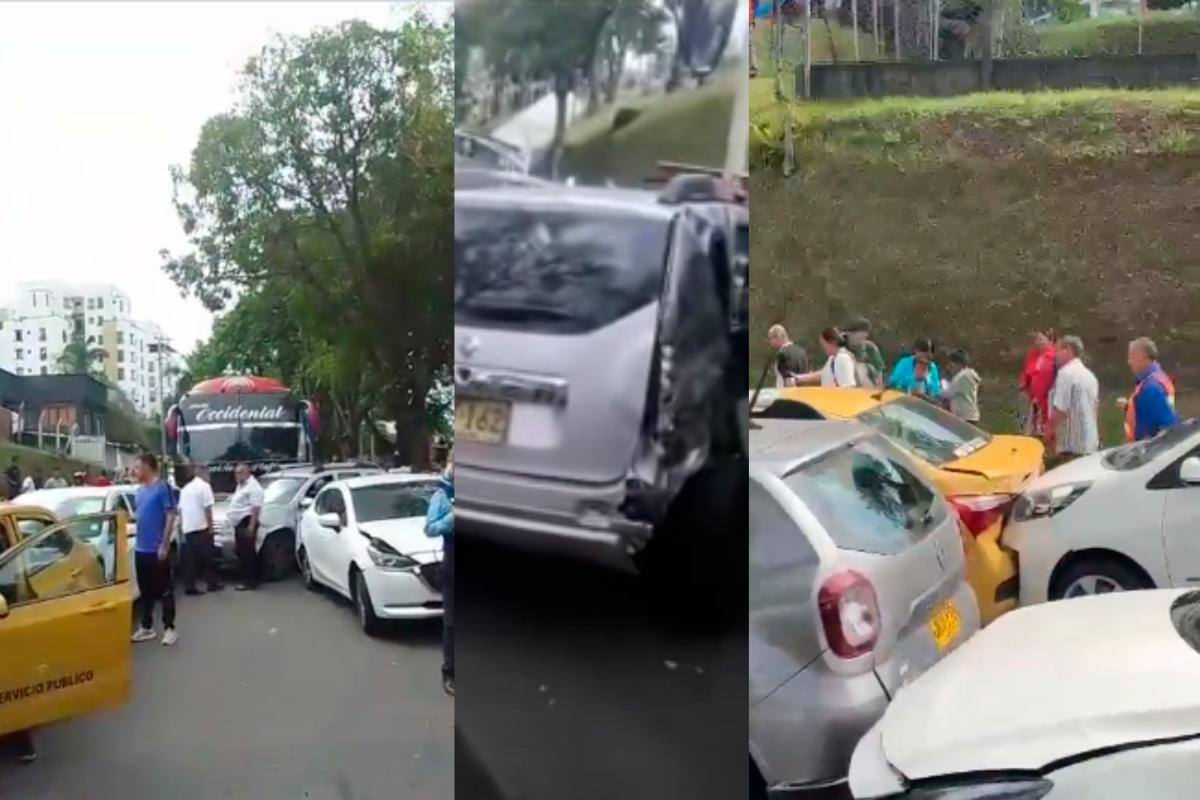 ¡Impactante video! Bus se quedó sin frenos y chocó con 12 vehículos