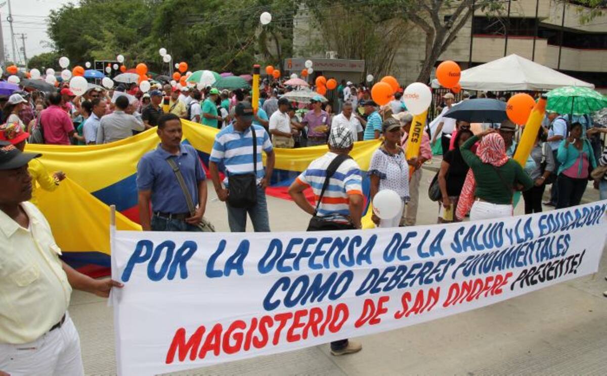 Educadores protestaron nuevamente ayer en Sincelejo. MANUEL SANTIAGO PÉREZ/EL UNIVERSAL/