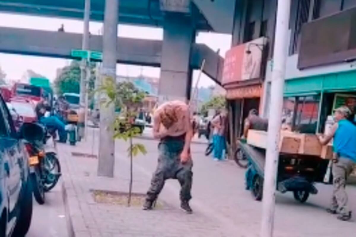 ¿Zombie?: el impactante video de un hombre que genera temor en Medellín