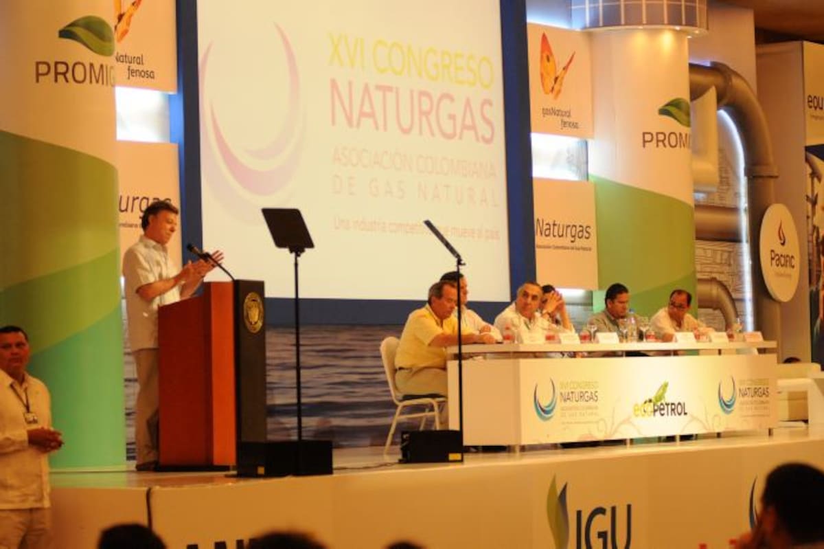 El presidente Juan Manuel Santos en la apertura del Congreso de Naturgás, en el Hotel Hilton. MARUJA PARRA - EL UNIVERSAL