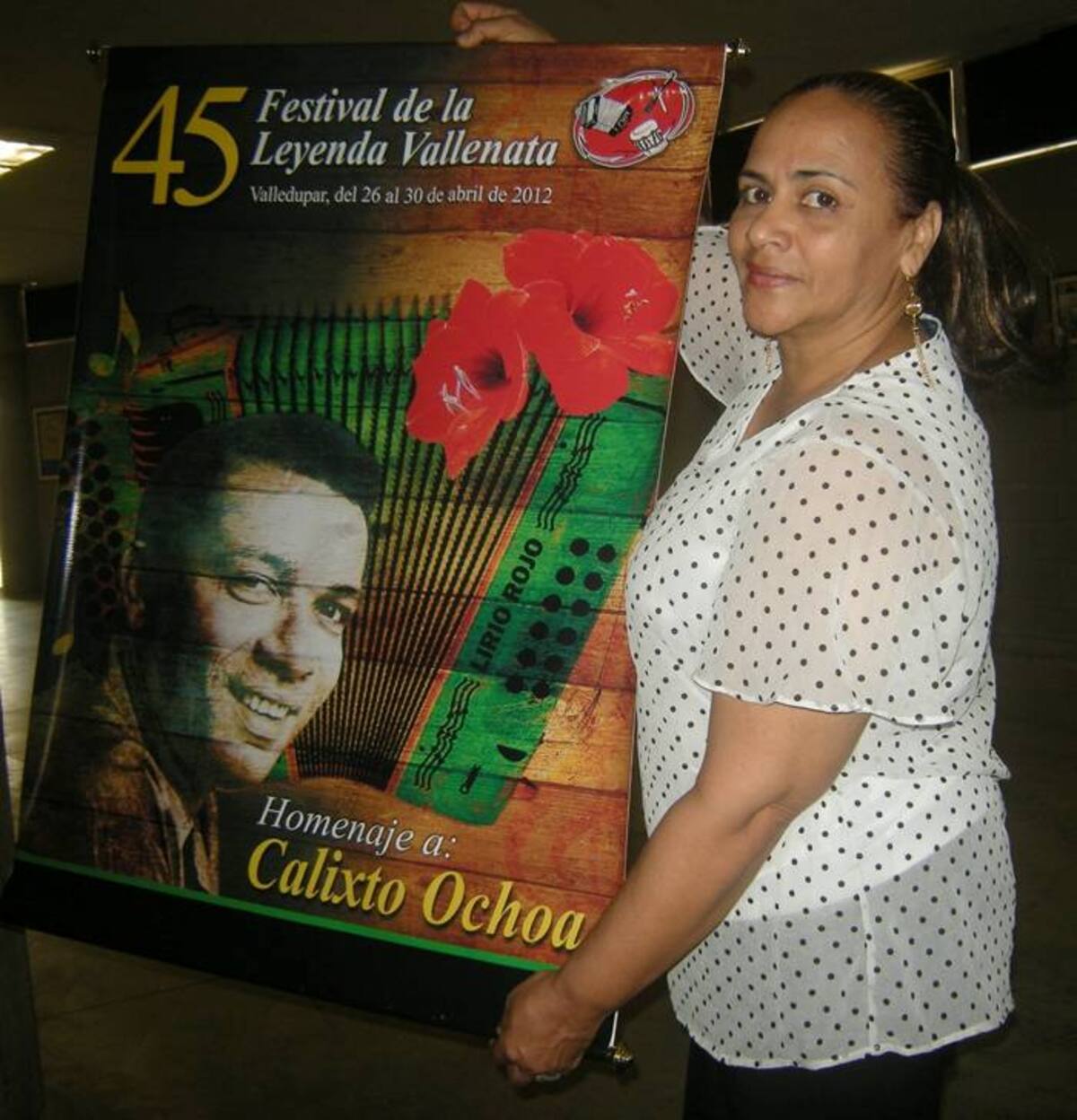 Dulsaide del Rosario Bermúdez Díaz, esposa del maestro Calixto Ochoa, confirma asistencia del maestro al Festival Vallenato. Cortesía