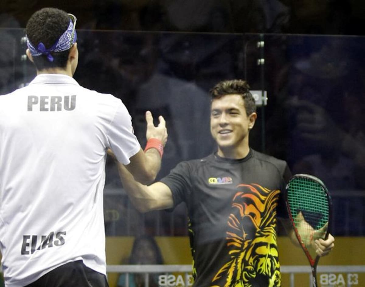 El colombiano Miguel Ángel Rodríguez en la final de sencillos de squash en los XVII Juegos Panamericanos Toronto 2015. Colprensa - Filiberto Rojas Ferro
