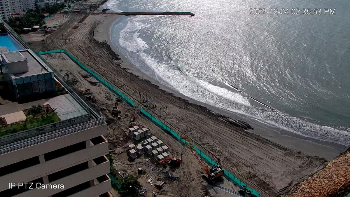 Avanzan las obras de Protección Costera en las playas de Bocagrande. // Cortesía
