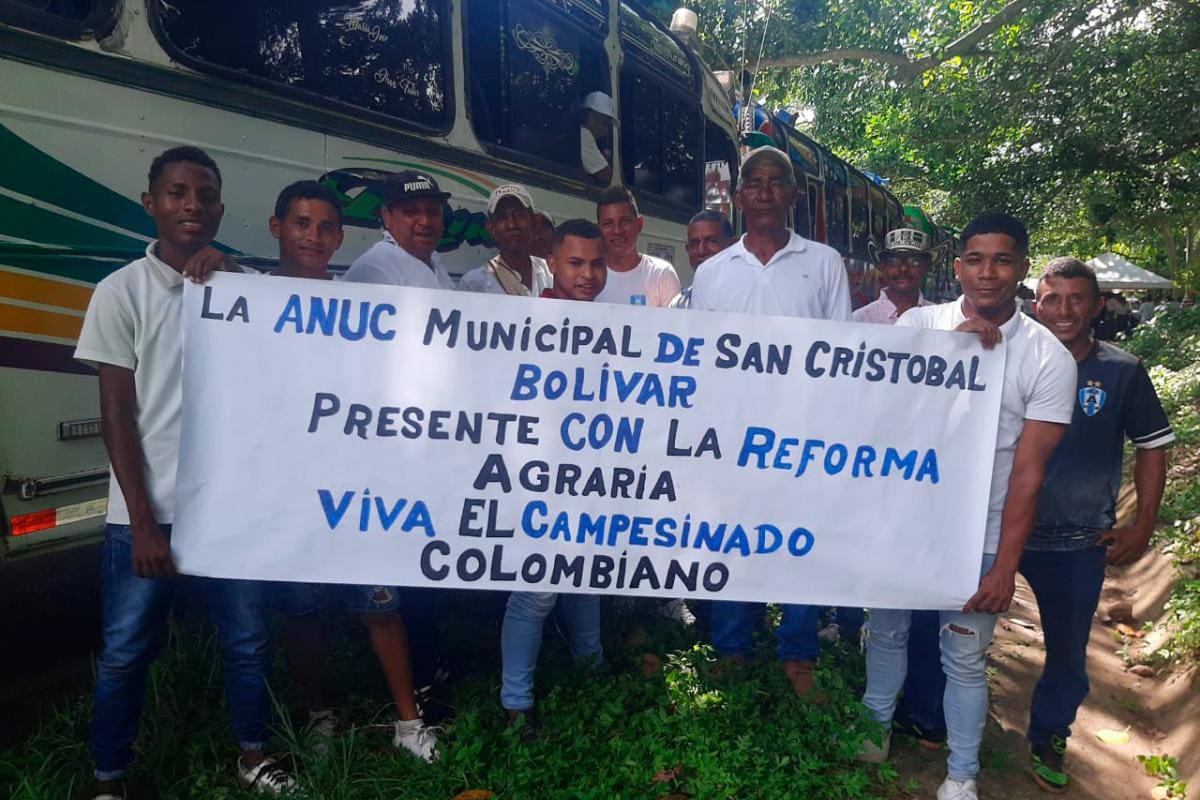Plantón campesino en la Gobernación de Bolívar el 21 de febrero