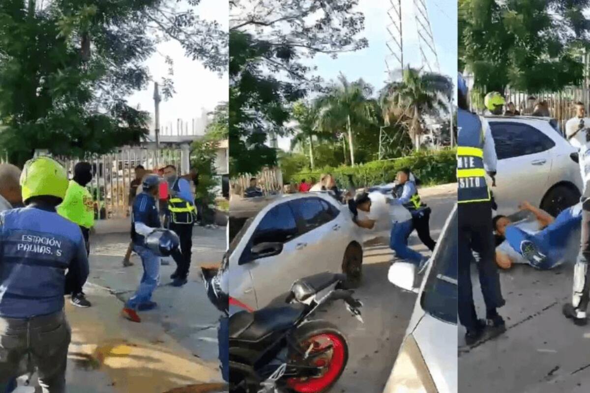 Video: Agentes de tránsito protagonizan pelea con mototaxistas en la Terminal