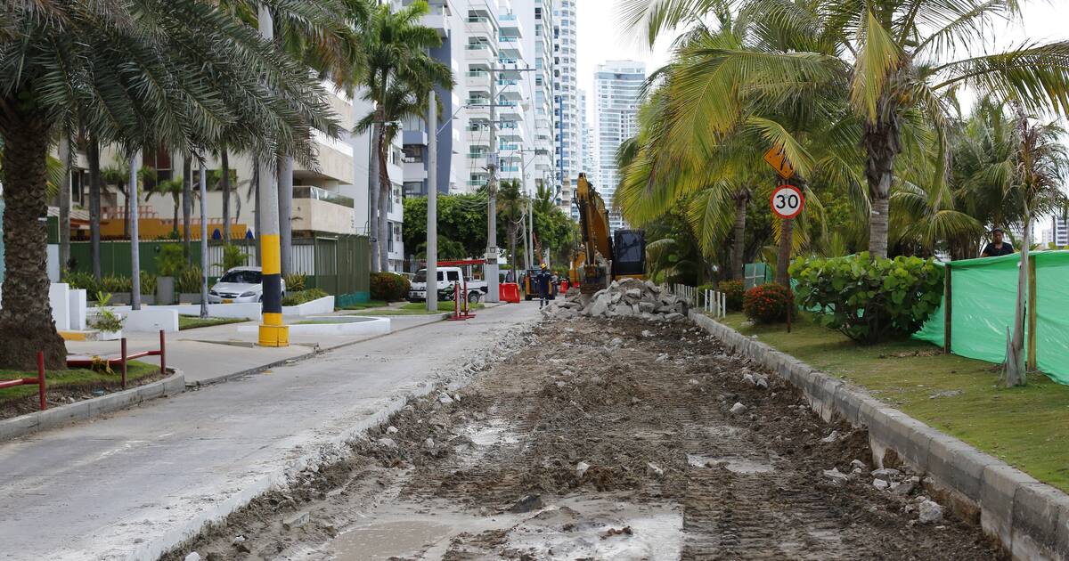 Avanza el “4 en 1” en Bocagrande y Castillogrande con obras en la avenida Chile