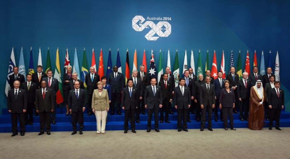 Los países que conforman el G20 son: Alemania, Canadá, Estados Unidos, Francia, Italia, Japón, Reino Unido, Rusia, Arabia Saudita, Argentina, Australia, Brasil, China, Corea del Sur, India, Indonesia, México, Sudáfrica, Turquía y la Unión Europea. AFP