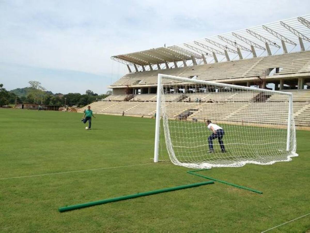 Este es el actual aspecto del nuevo estadio de fútbol de Montería, que servirá como sede de la ceremonia inaugural nacional. EL UNIVERSAL MONTERÍA