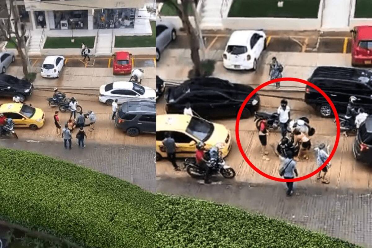 Video: ¡Qué peligro! Pavimento resbaladizo en Bocagrande provoca caída de motos